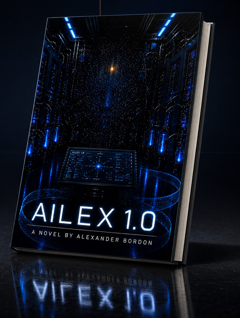 AILEX 1.0 hardcover standing on a dark reflective floor